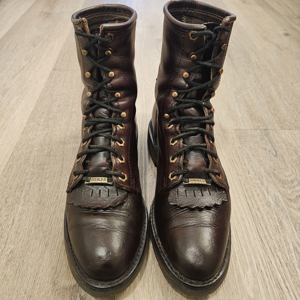 Double H Lacer Dark Brown Leather Boots - Picture 9 of 15